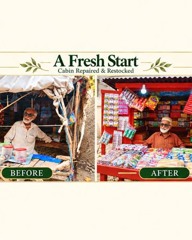 Rebuild and restock Pir Buksh's cabin shop